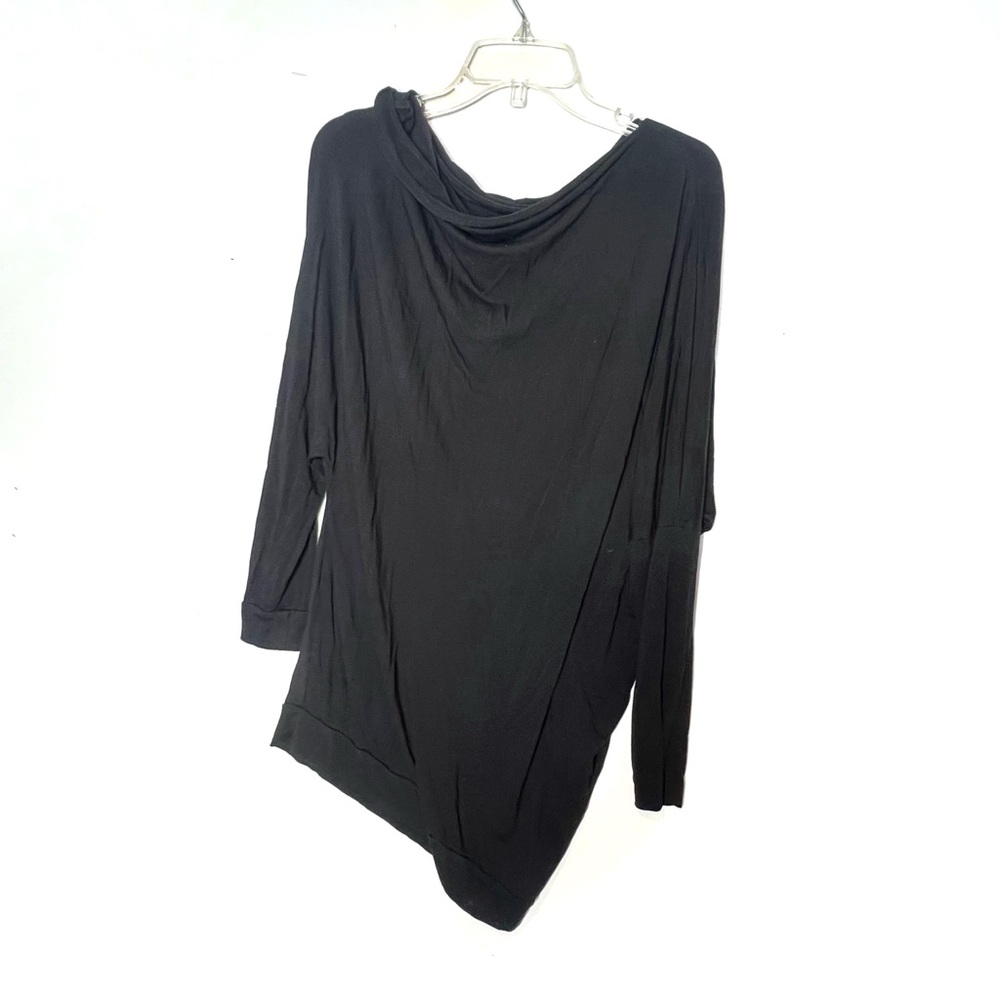 Marcella NYC Asymmetrical Top Black Off Shoulder Minimalist Tunic XS